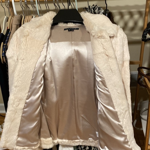 Theory ‘Claudia B’ Rabbit Fur Jacket, Ivory